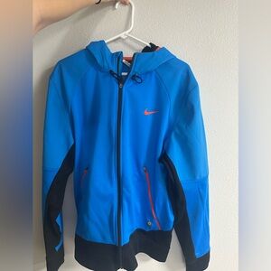 Nike Therma-Fit Blue Jacket with Orange Lining